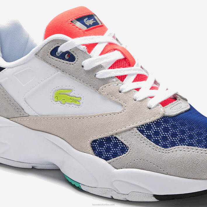 mujer Lacoste 6F242740 gris claro y verde claro lg1 zapatillas storm 96 lo colorblock de tela