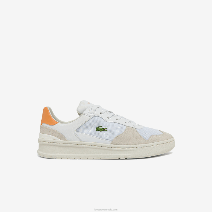 mujer Lacoste 6F242750 blanco naranja 1u2 zapatillas perf-shot de ante y tejido mujer Lacoste 6F242750 blanco naranja 1u2 zapatillas perf-shot de ante y tejido