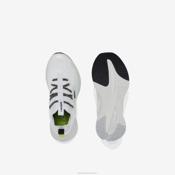mujer Lacoste 6F242751 blanco y morado z54 tenis run spin comfort