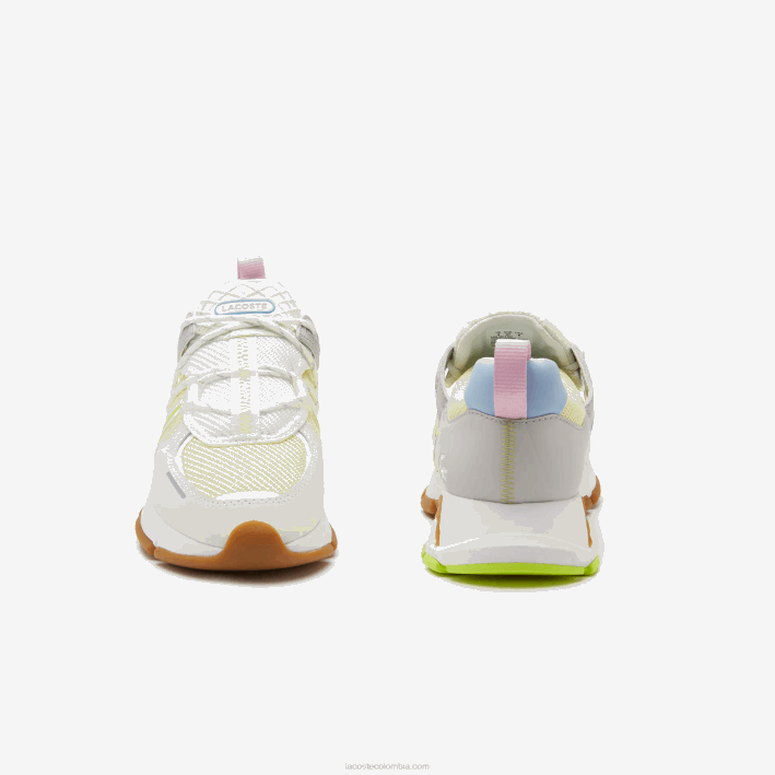 mujer Lacoste 6F242753 blanco/azul 080 tenis l003 de tela con bloques de color