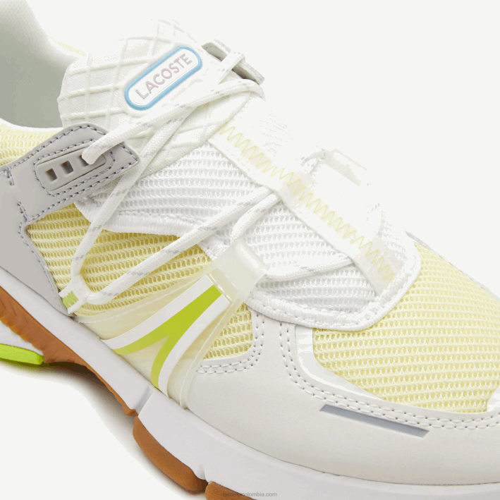 mujer Lacoste 6F242753 blanco/azul 080 tenis l003 de tela con bloques de color