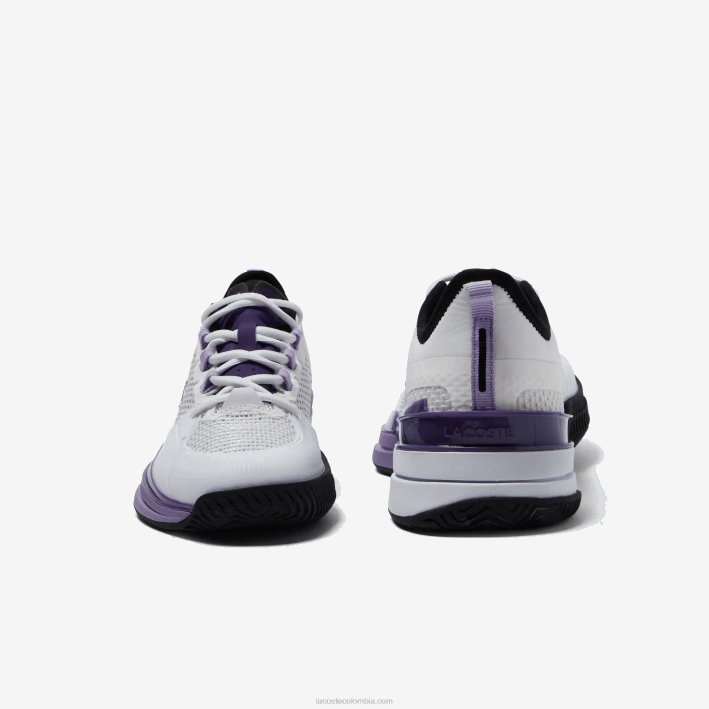 mujer Lacoste 6F242756 blanco y morado z54 tenis ag-lt21 ultra textil