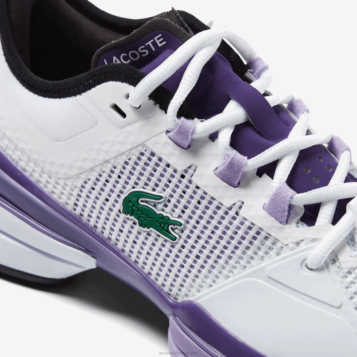 mujer Lacoste 6F242756 blanco y morado z54 tenis ag-lt21 ultra textil