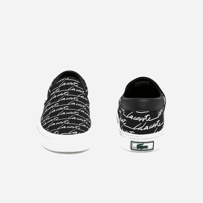 mujer Lacoste 6F242705 negro y blanco hueso 454 servicio de salto impresión en lienzo sin cordones