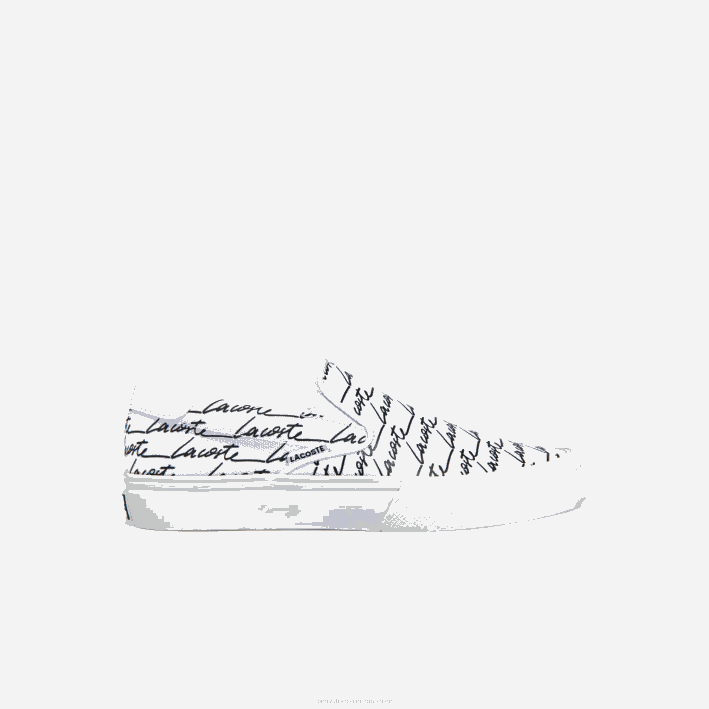 mujer Lacoste 6F242707 blanco y hueso 65t sin cordones impresos en lienzo con servicio de salto