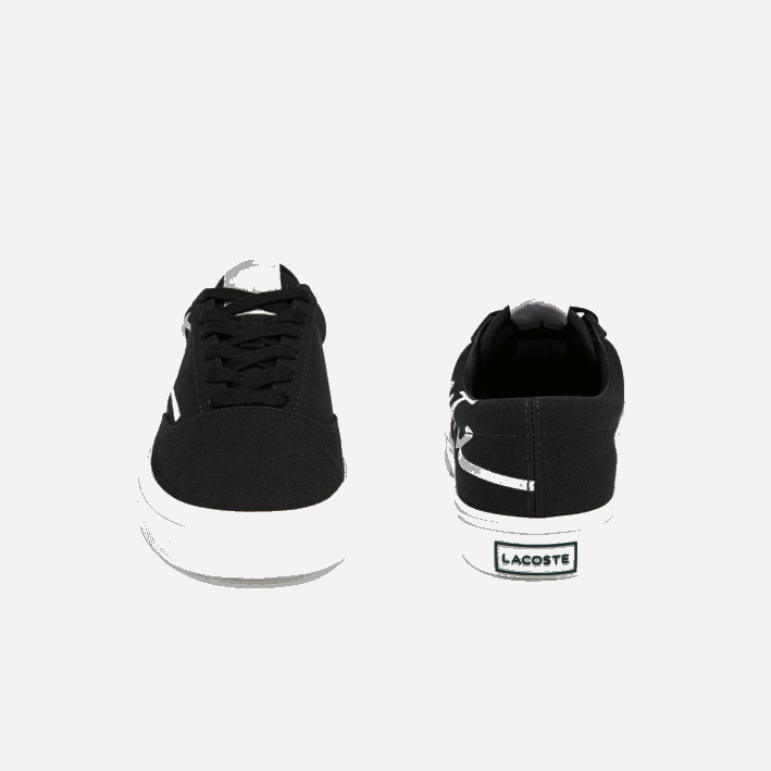 mujer Lacoste 6F242716 negro y blanco hueso 454 tenis Jump Serve de lona con encaje