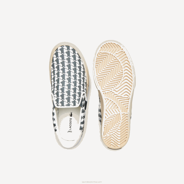 mujer Lacoste 6F242723 blanco roto y blanco 03a saltar servir textil sin cordones