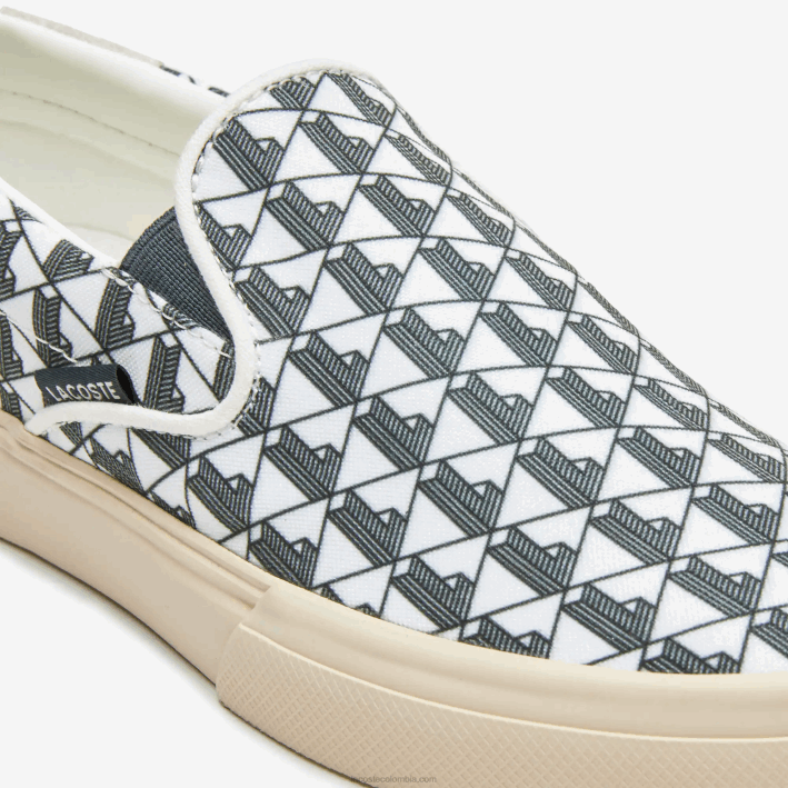 mujer Lacoste 6F242723 blanco roto y blanco 03a saltar servir textil sin cordones