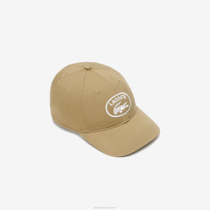 niños Lacoste 6F242167 beige cb8 gorra ajustable con ojales en contraste