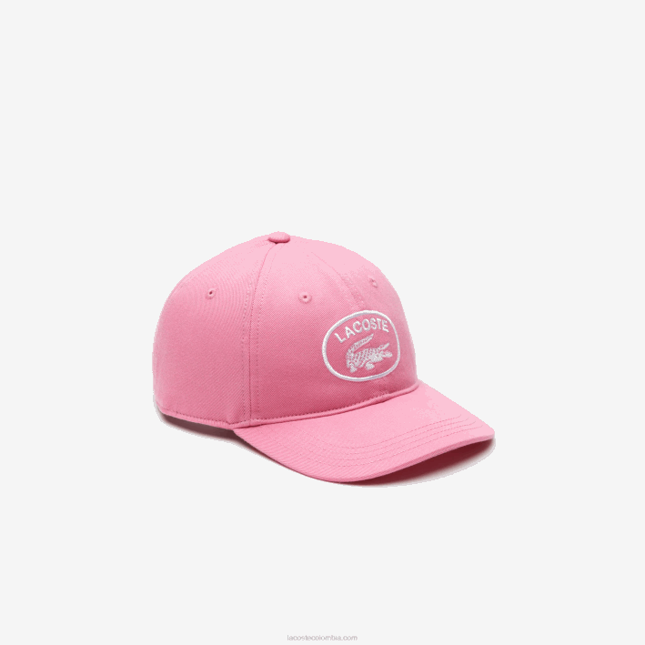 niños Lacoste 6F242169 rosa 2r3 gorra ajustable con ojales en contraste