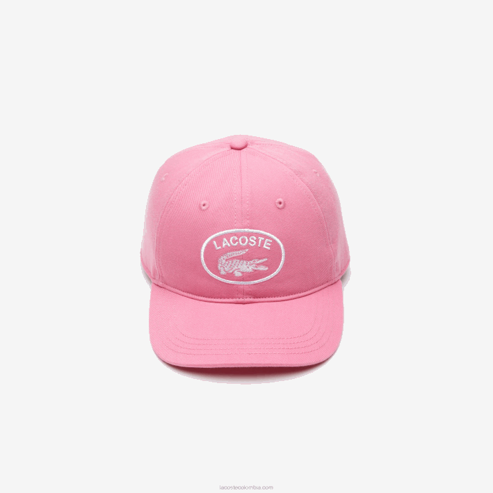 niños Lacoste 6F242169 rosa 2r3 gorra ajustable con ojales en contraste
