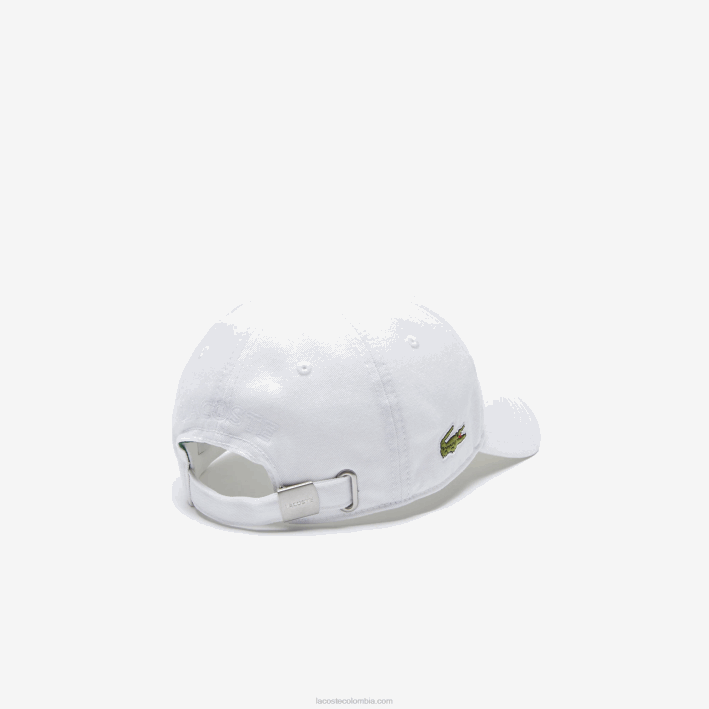 niños Lacoste 6F242277 blanco 001 gorra de gabardina sólida