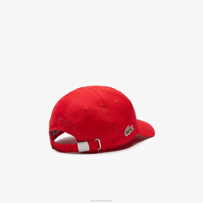 niños Lacoste 6F242279 rojo 240 gorra de gabardina sólida