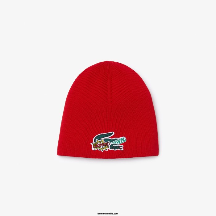 niños Lacoste 6F243277 rojo 240 gorro con motivo de cómic niños Lacoste 6F243277 rojo 240 gorro con motivo de cómic