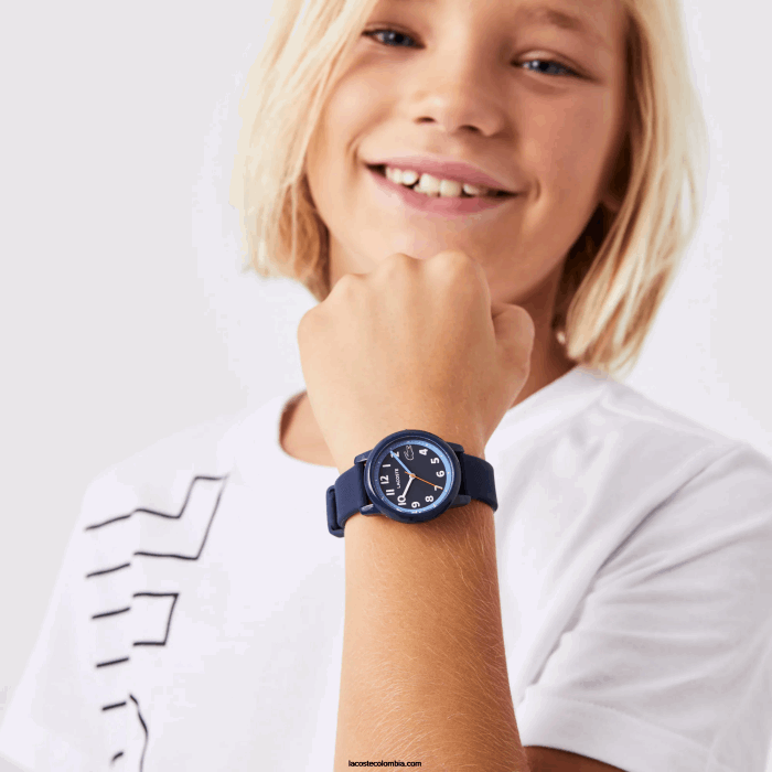 niños Lacoste 6F243300 azul 000 12.12 Reloj con correa de silicona de 3 manecillas