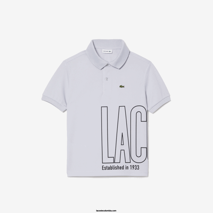 Niños Lacoste 6F242947 acz gris claro polo de piqué ultra-dry Niños Lacoste 6F242947 acz gris claro polo de piqué ultra-dry