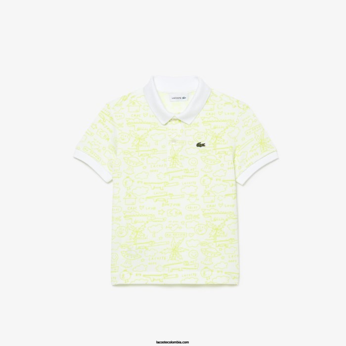 niños Lacoste 6F242957 blanco 001 polo de petit piqué de algodón orgánico niños Lacoste 6F242957 blanco 001 polo de petit piqué de algodón orgánico