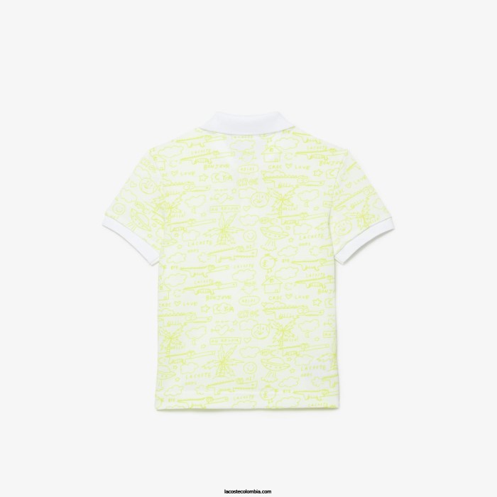niños Lacoste 6F242957 blanco 001 polo de petit piqué de algodón orgánico