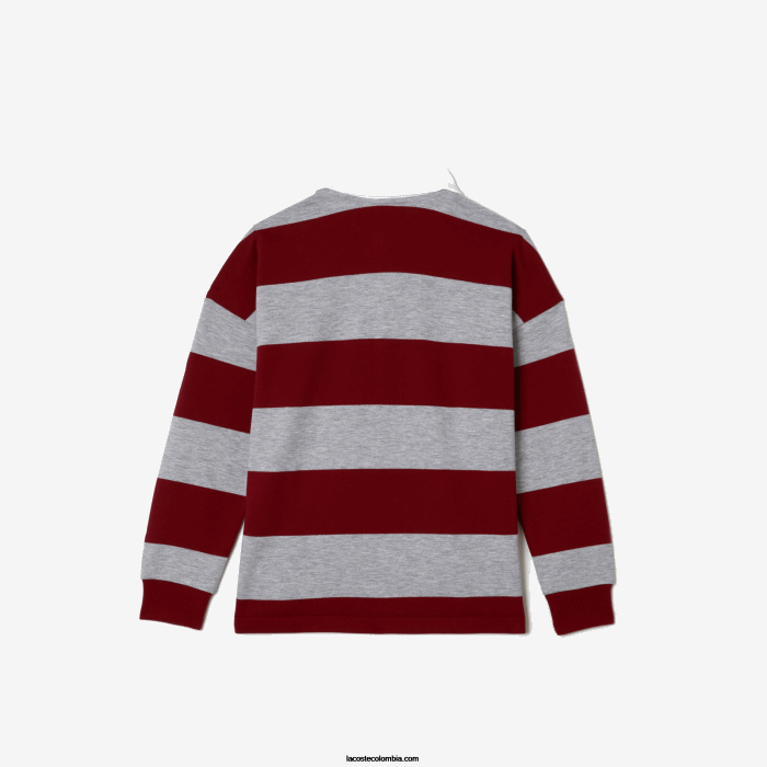 niños Lacoste 6F242962 lomo gris burdeos x29 polo de piqué a rayas