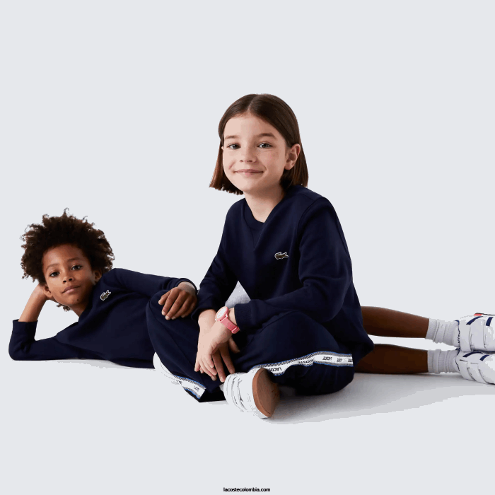 niños Lacoste 6F242973 azul marino 166 sudadera de felpa de algodón