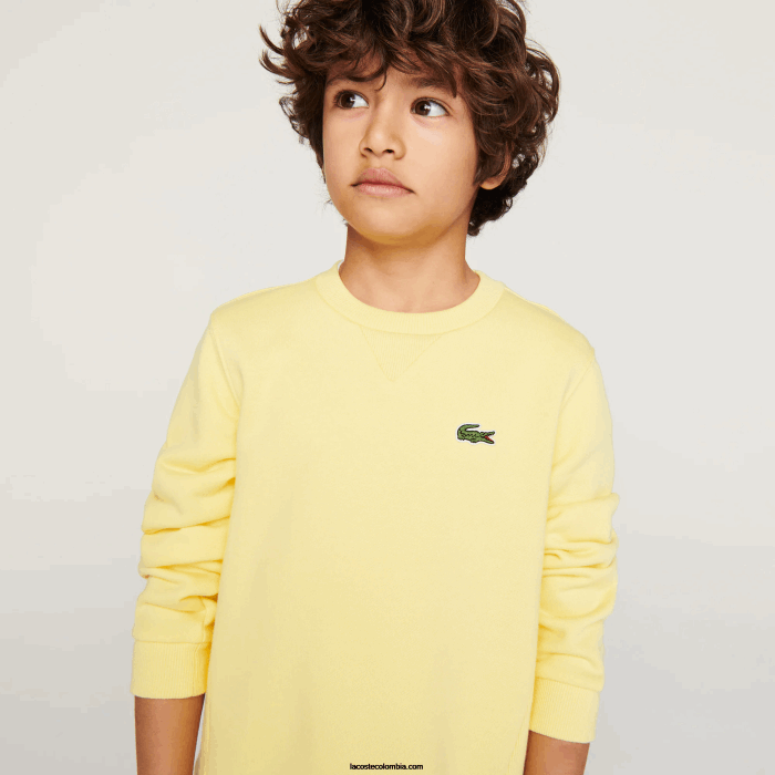niños Lacoste 6F242975 amarillo 107 sudadera de felpa de algodón niños Lacoste 6F242975 amarillo 107 sudadera de felpa de algodón