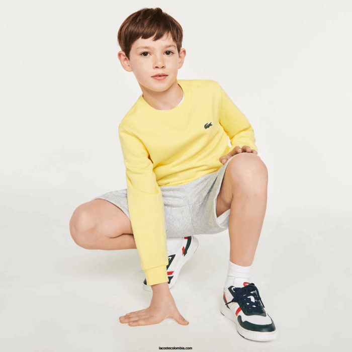 niños Lacoste 6F242975 amarillo 107 sudadera de felpa de algodón