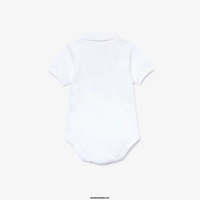 niños Lacoste 6F242988 blanco 001 conjunto bebé boxer pelele de piqué de algodón orgánico