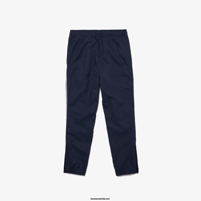 Niños Lacoste 6F243211 azul marino blanco 525 pantalones de chándal ligeros con ribete deportivo