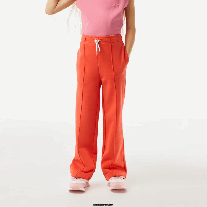 chicas Lacoste 6F243059 naranja 02k pantalones de chándal de pernera ancha