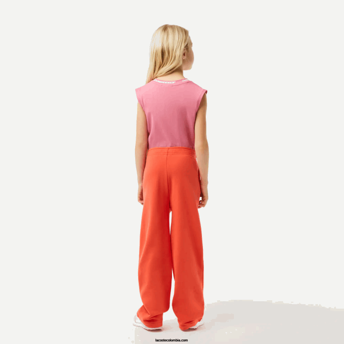 chicas Lacoste 6F243059 naranja 02k pantalones de chándal de pernera ancha
