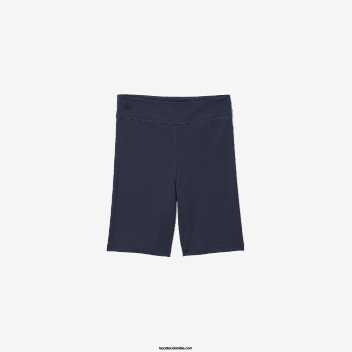 chicas Lacoste 6F243086 kxe azul shorts de ciclista de fibra reciclada chicas Lacoste 6F243086 kxe azul shorts de ciclista de fibra reciclada