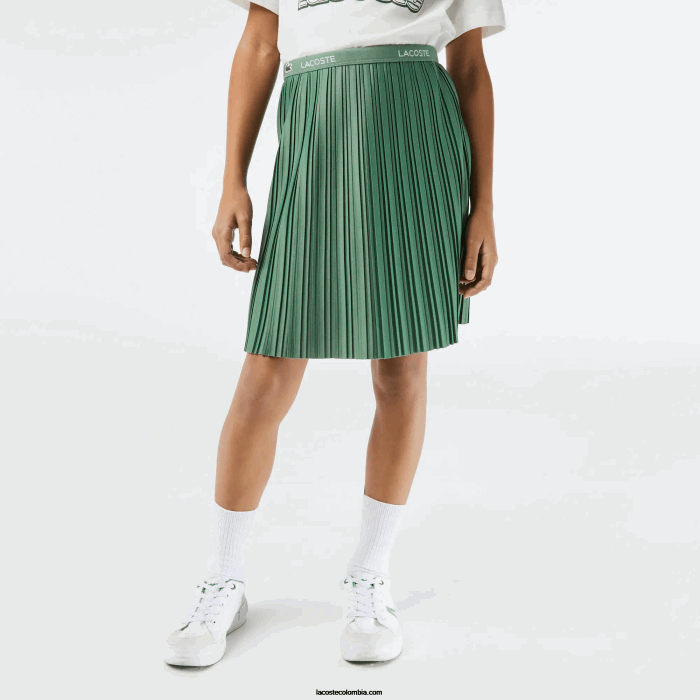 chicas Lacoste 6F243090 verde caqui kx5 falda de punto plisada