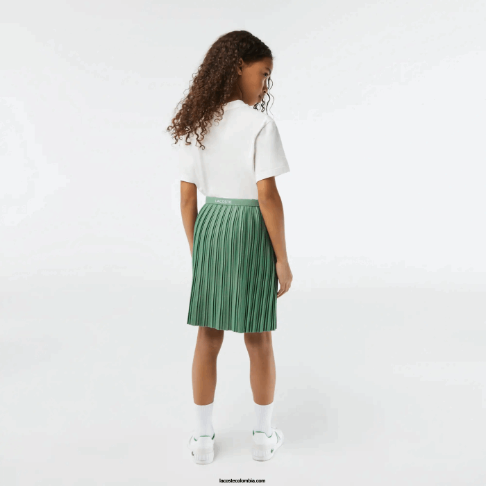 chicas Lacoste 6F243090 verde caqui kx5 falda de punto plisada