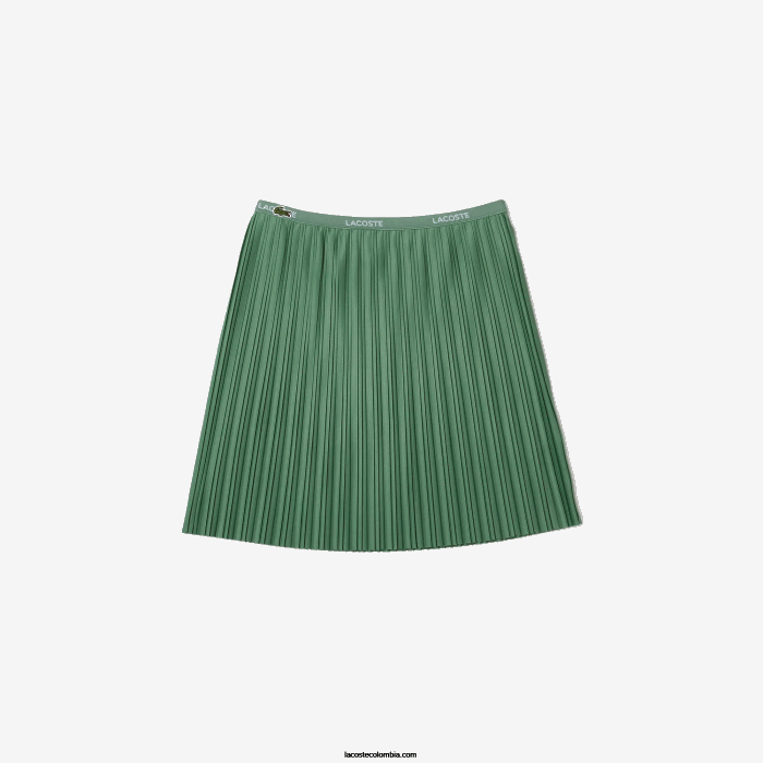 chicas Lacoste 6F243090 verde caqui kx5 falda de punto plisada