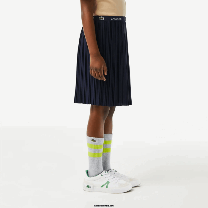 chicas Lacoste 6F243091 azul marino 166 falda de punto plisada
