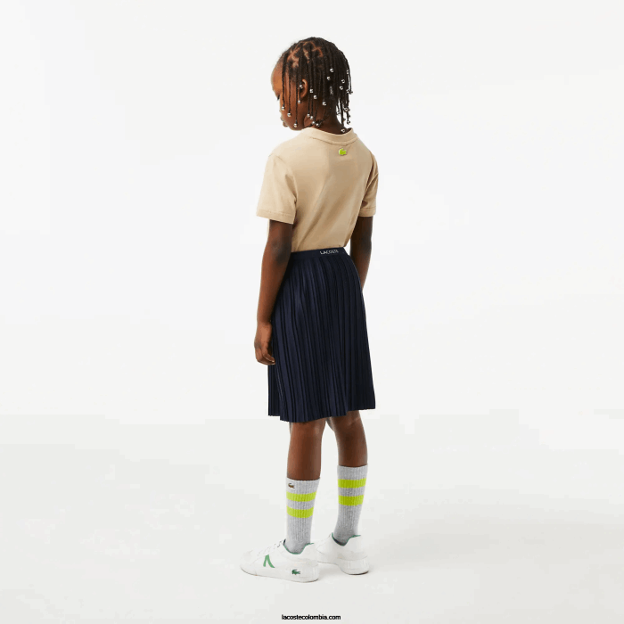 chicas Lacoste 6F243091 azul marino 166 falda de punto plisada