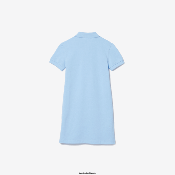 chicas Lacoste 6F243094 hbp azul vestido tipo polo de algodón