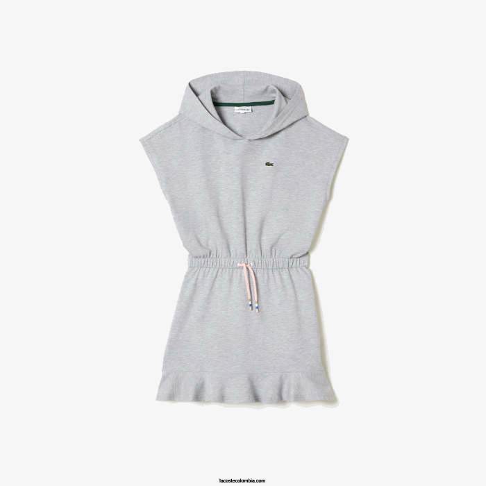 chicas Lacoste 6F243095 lomo gris cca vestido estilo jersey sin mangas de piqué elástico
