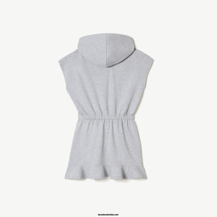 chicas Lacoste 6F243095 lomo gris cca vestido estilo jersey sin mangas de piqué elástico