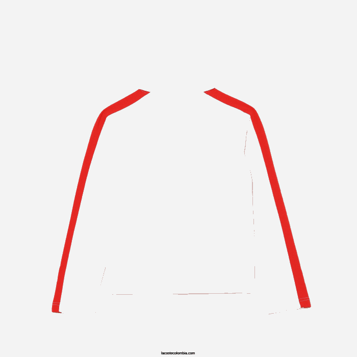 chicas Lacoste 6F243144 blanco rojo 7hu polo con cremallera y banda en contraste