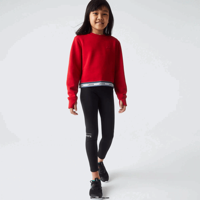 chicas Lacoste 6F243232 negro 031 leggins estampados en la cintura