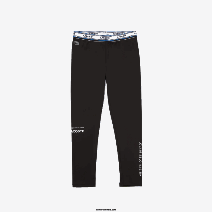 chicas Lacoste 6F243232 negro 031 leggins estampados en la cintura