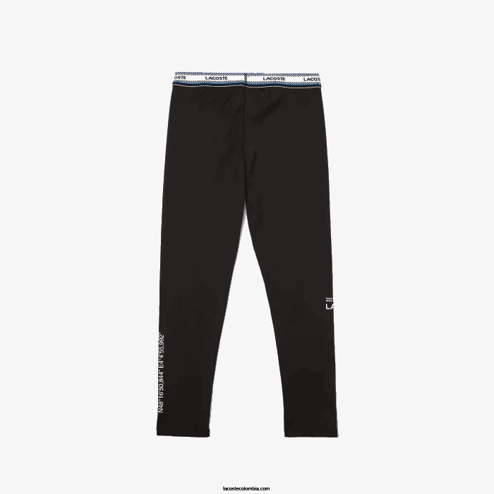 chicas Lacoste 6F243232 negro 031 leggins estampados en la cintura