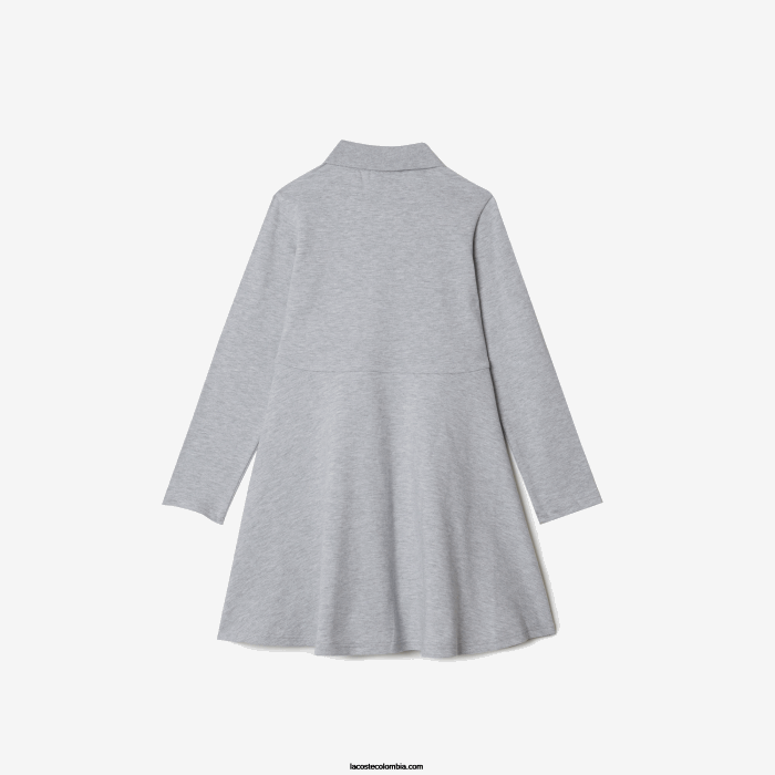 chicas Lacoste 6F243282 lomo gris cca vestido tipo polo de piqué