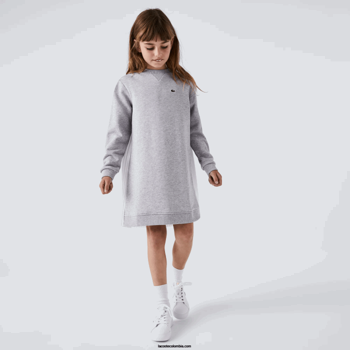 chicas Lacoste 6F243286 lomo gris cca vestido de polar con espalda plisada