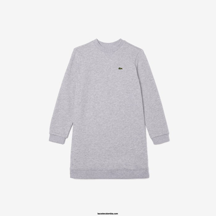 chicas Lacoste 6F243286 lomo gris cca vestido de polar con espalda plisada