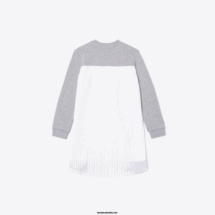 chicas Lacoste 6F243286 lomo gris cca vestido de polar con espalda plisada