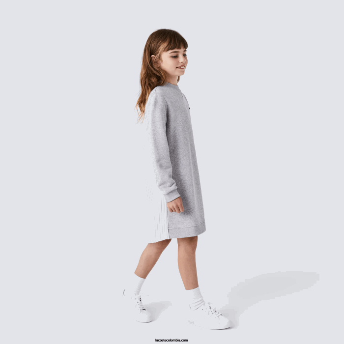 chicas Lacoste 6F243286 lomo gris cca vestido de polar con espalda plisada