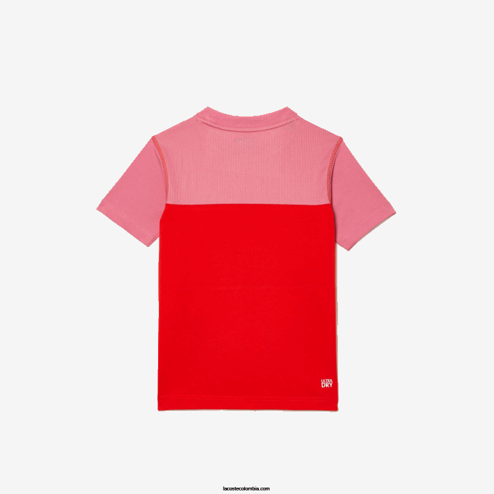Niños Lacoste 6F243004 rosa rojo azul c1y camiseta de tenis x daniil medvedev