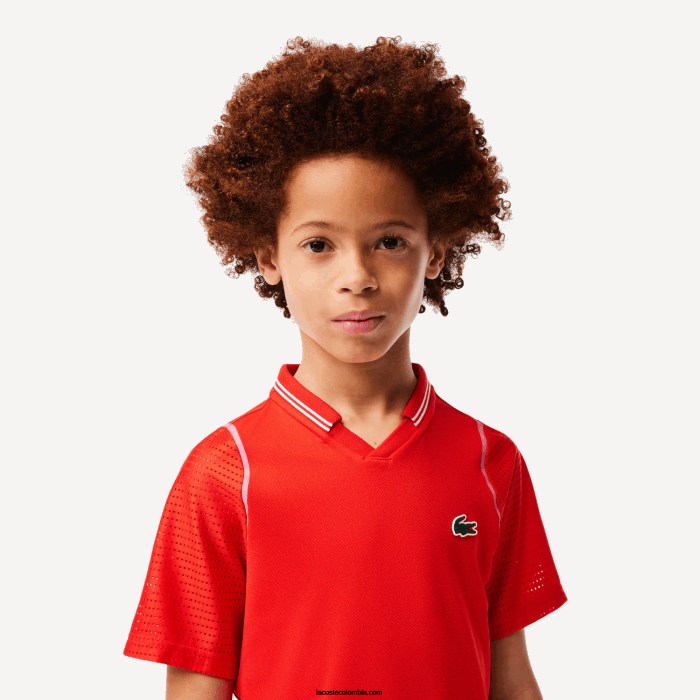 Niños Lacoste 6F243012 rojo s5h polo ultra seco tennis x daniil medvedev